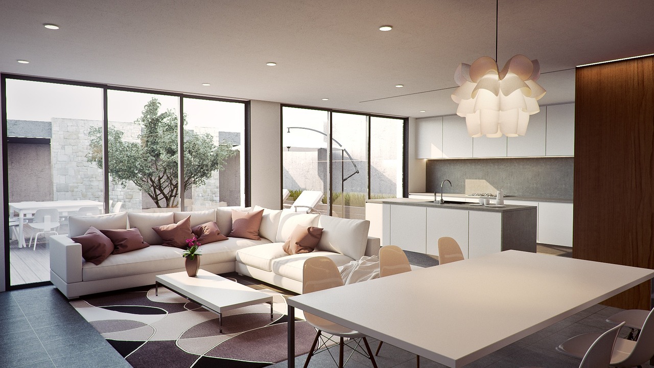Multifunctioneel dressoir in industriële setting.